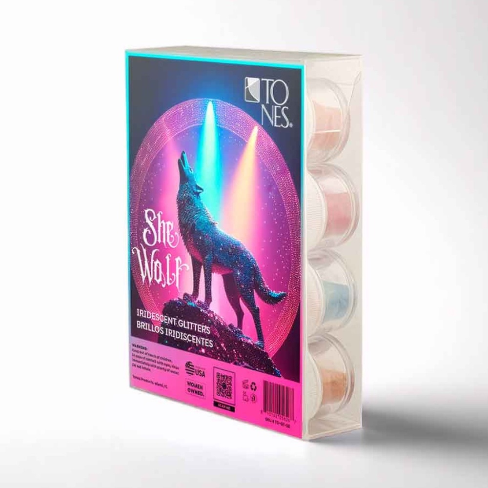 Tones She Wolf Iridescent Glitter Collection Acrylic Powders
